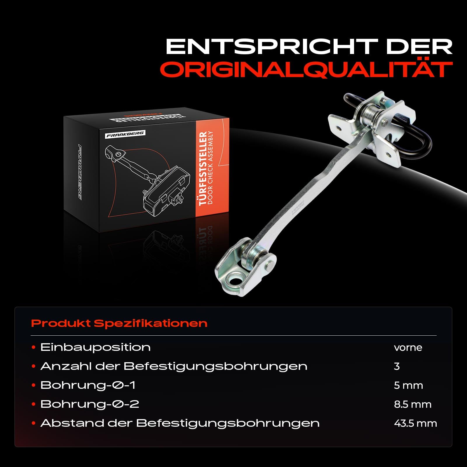 Frankberg Türfeststeller Türfangband Türstopper Vorne Kompatibel mit Corsa C X01 Combo Tour Tigra Twintop X04 Combo Kasten/MPV Replace# 24413389, 160256 | Kompatibel mit Combo Tour, Combo Kasten/MPV, Tigra Twintop X04, Corsa C X01