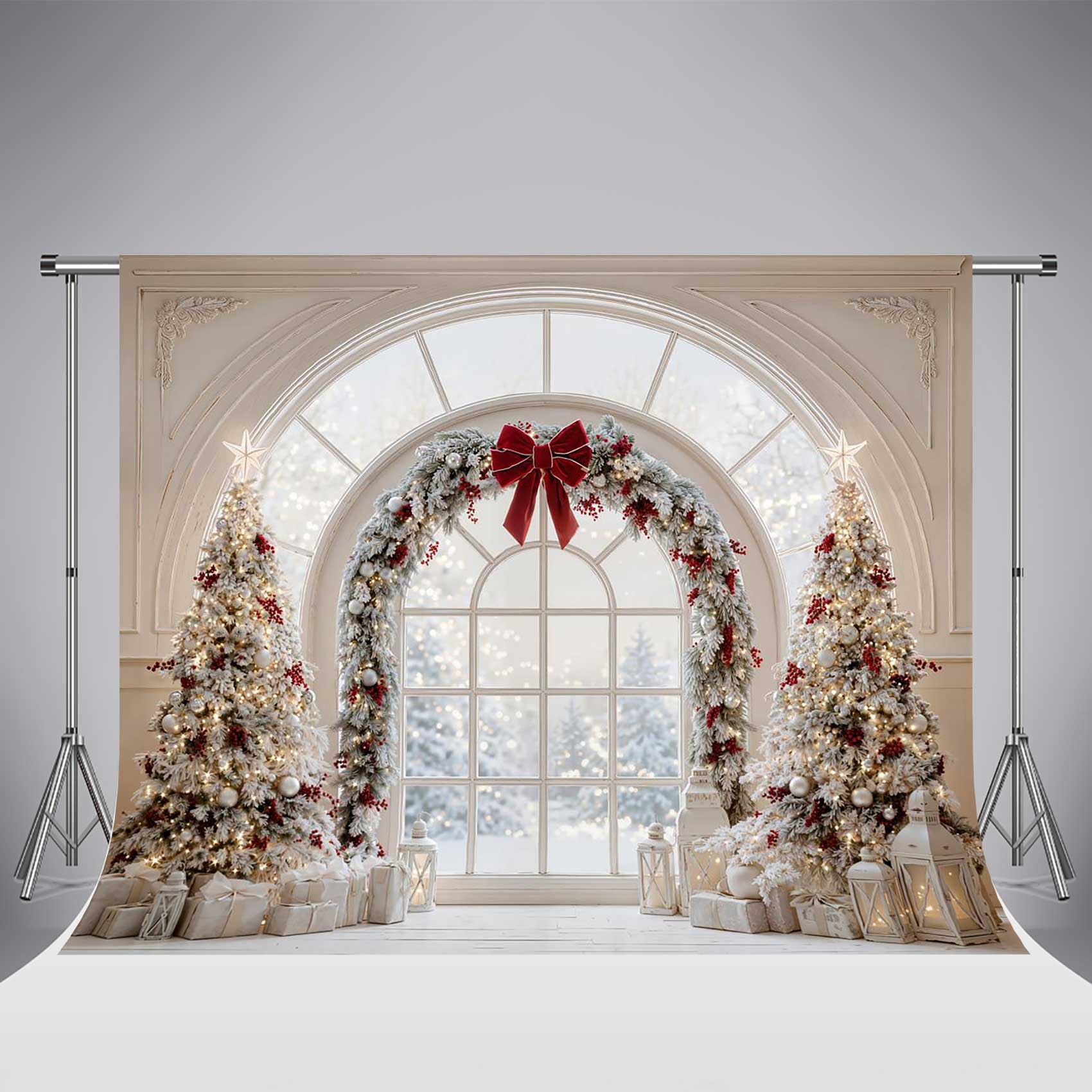 Kate Arco de Navidad Ventana Luminosa Fondo Fotográfico 10x8ft/3x2.5m