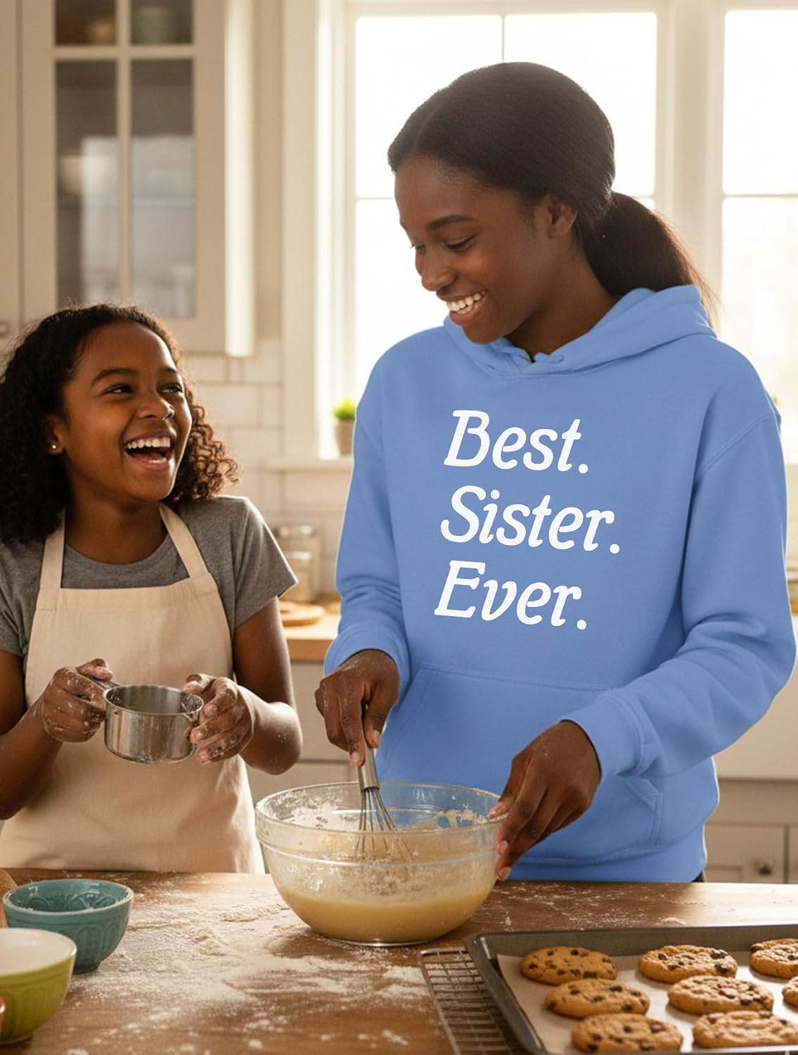 Tstars World's Okayest Sister Hoodie - Funny Gift Sweatshirt for Teen Girls & Women for Birthday or Holiday