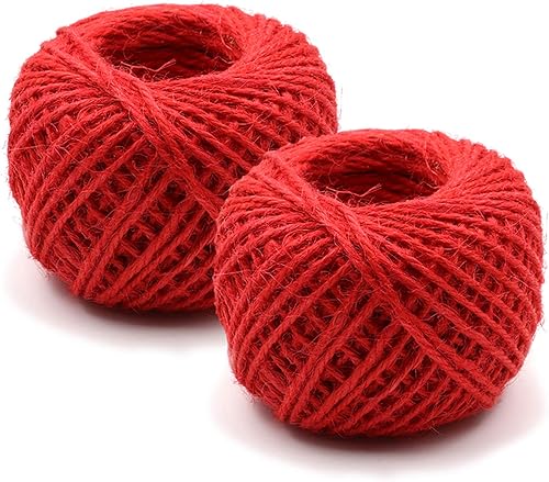 Miniatura 25 de Rollo de yute de cáñamo de 164 pies y 0.079 in para envolver regalos de Navidad, manualidades, exhibición de imágenes y adornos (marfil)