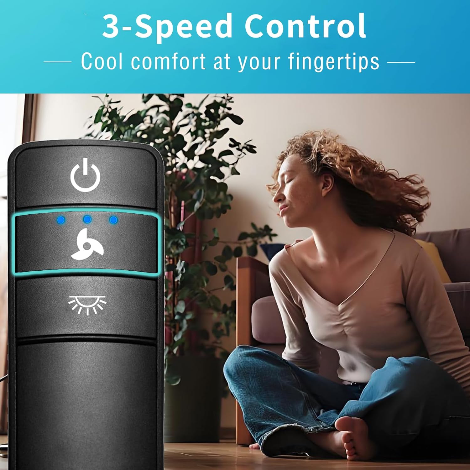 Universal Ceiling Fan Remote Control Kit Replacement for Hampton Bay, Home Decorators Collection 3-Speed Light Dimmer KUJCE10320/TR222A,2AAZPHD3/HD3,98130, with,Light Dimmer with Wall Holder Mount