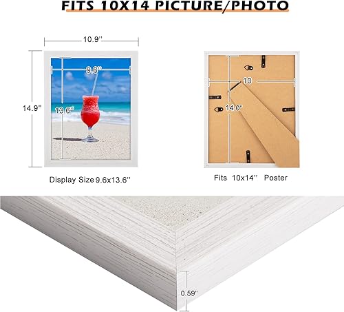 Vista 25 de Marco gris rústico de 18 x 24 pulgadas, marco para póster de 18 x 24 pulgadas, color gris envejecido, grande, retro, natural, 24 x 18 pulgadas