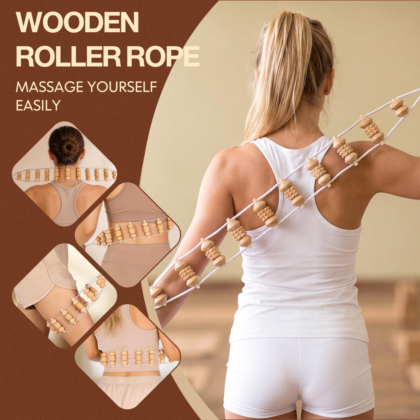 16Pcs Wood Therapy Massage Tools Set for Body Sculpting