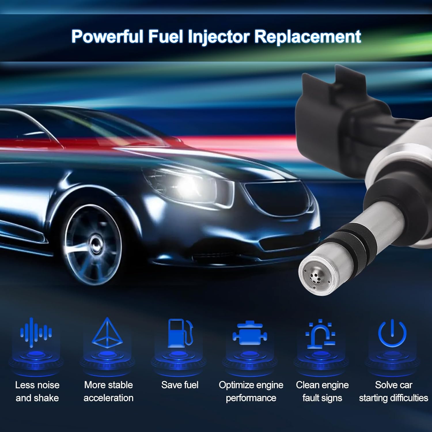Fuel Injectors Pack of 6 6 Holes Compatible with Buick LaCrosse Cadillac CTS SRX Chevy Equinox GMC Terrain V6 3.0L 2010 2011