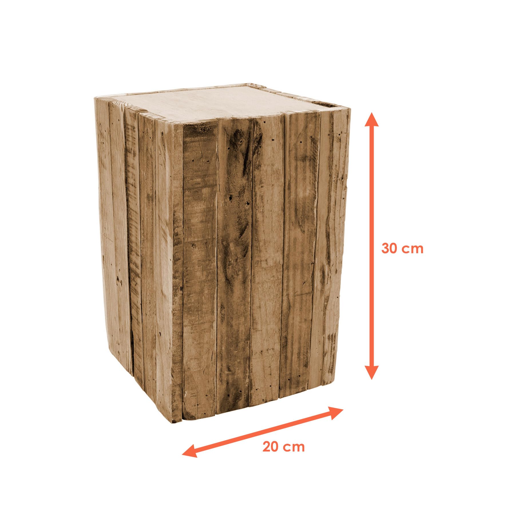 Spetebo Tabouret design carré en bois - 30 x 20 cm - Table d'appoint pour fleurs