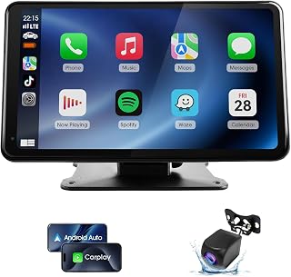 7" Portable Wireless CarPlay & Android Auto Car Stereo with Backup Camera, 7" HD Touch Screen, GPS, Voice Control, Plug & Play for Older Cars - Universal Fit