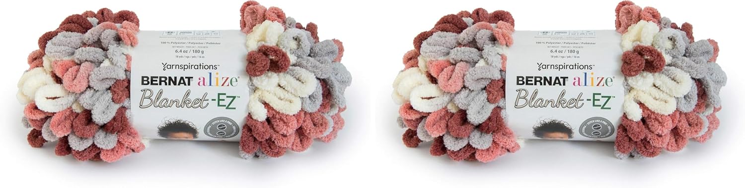 Bernat Alize Blanket-EZ Yarn, Warm Clay (Pack of 2)