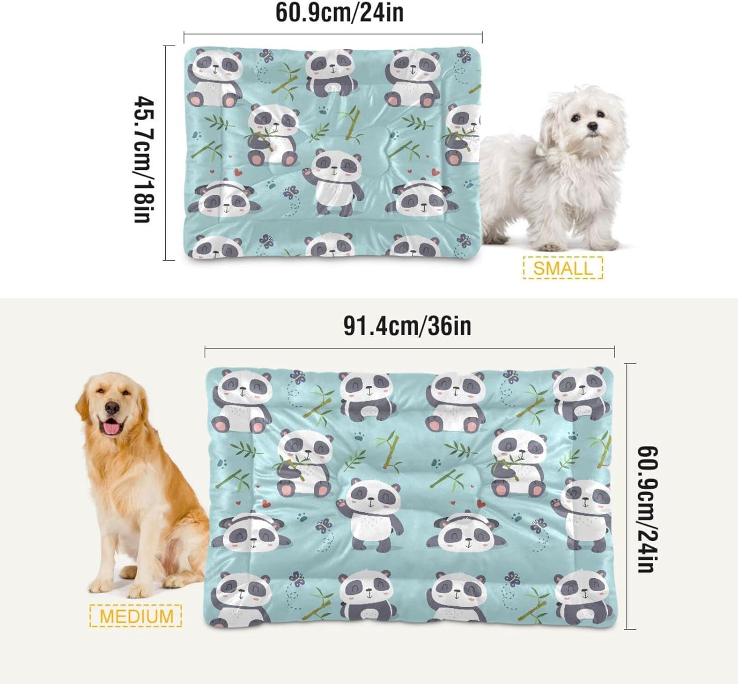 review Ultra Soft Pet Bed Washable Dog Bed Crate Mat for Dogs Fleece Dog Crate Kennel Pad Cat Pet Bed Liner 36x24in Cute Panda