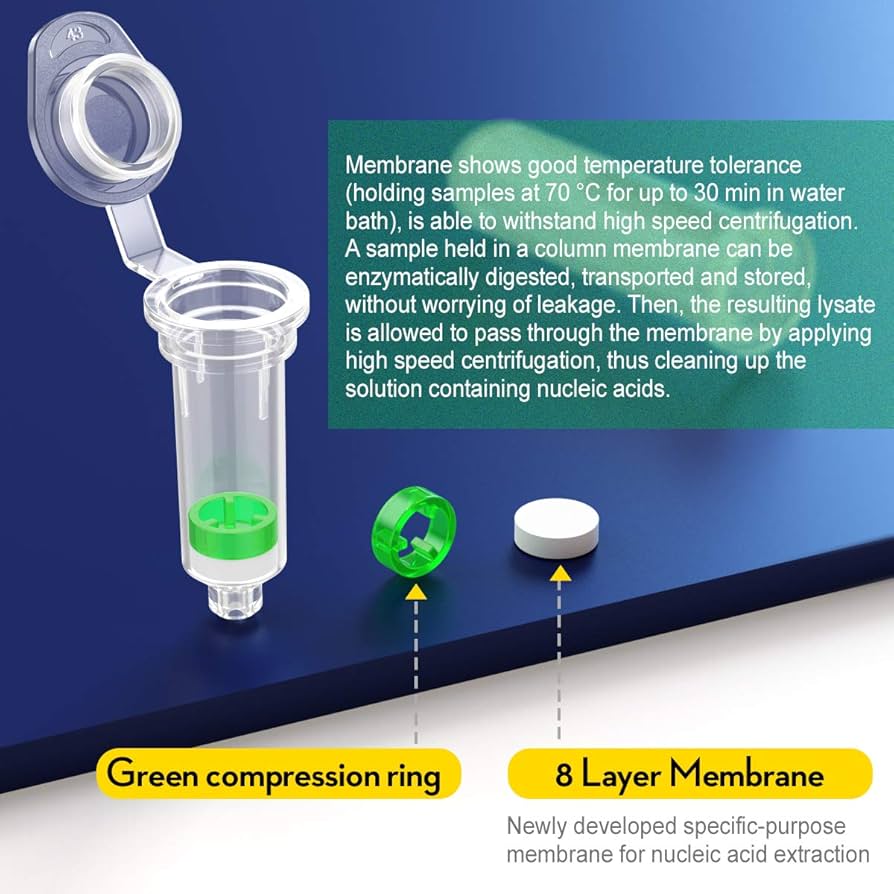 Biomed Scientific Spinning Column, Nuclear Acid Cleaning Column, 2ml, Mini High Speed Plasmid Column & Collector Tube Kit for Genomic DNA ...