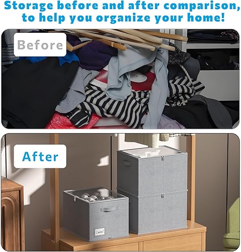 Miniatura 5 de Paquete de 2 organizadores de zapatos para armario, contenedores de almacenamiento de zapatos con cubierta transparente, contenedores de