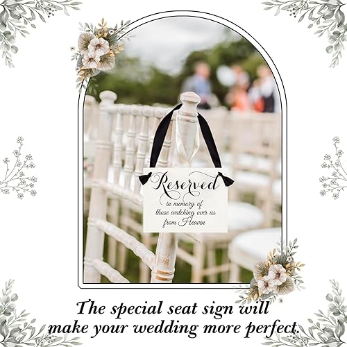 Miniatura 3 de Yumoquee Cartel conmemorativo de la boda en memoria de los padres celebrando desde el cielo Ceremonia de asiento cartel reservado para silla
