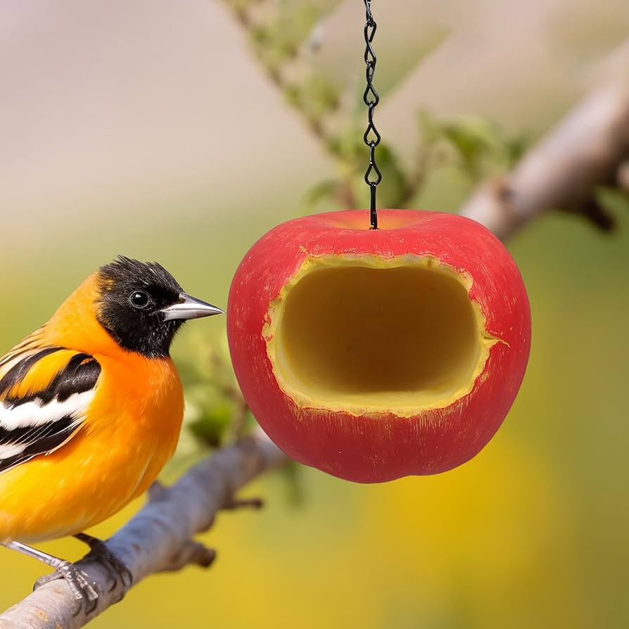 Amazon.co.jp: リンゴ 鳥 餌材 リンゴ 材 型 フィーダー バード