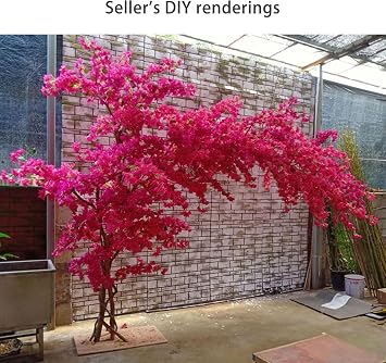 Large Artificial Bougainvillea Tree Gorgeous Simulation Landscape Tree Stunning Fake Plant for Indoor Outdoor Decor Modern Home Office Living Room Floor Decor Fake Bougainvillea Tree(2mx1.8m)