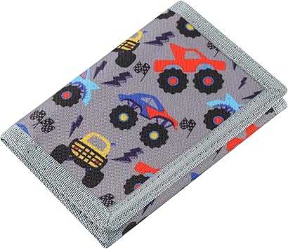 1 Pcs Camo Green + 1 Pcs Monster Truck Wallets