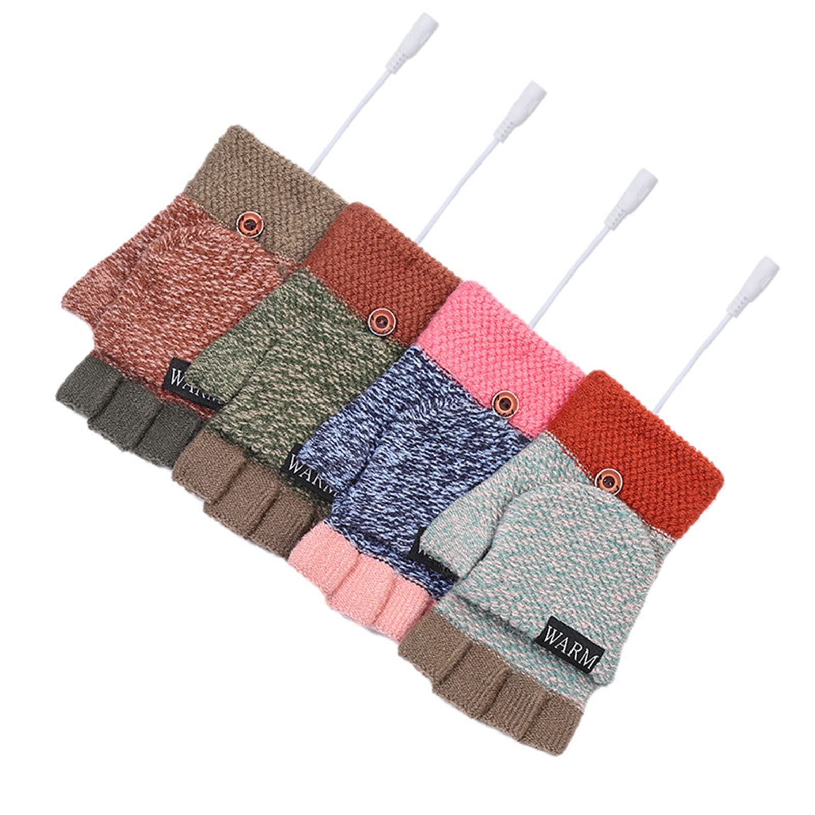 Strickhandschuhe Damen Bogenhandschuhe Bunte Winter Produktbild-Vorschau 6