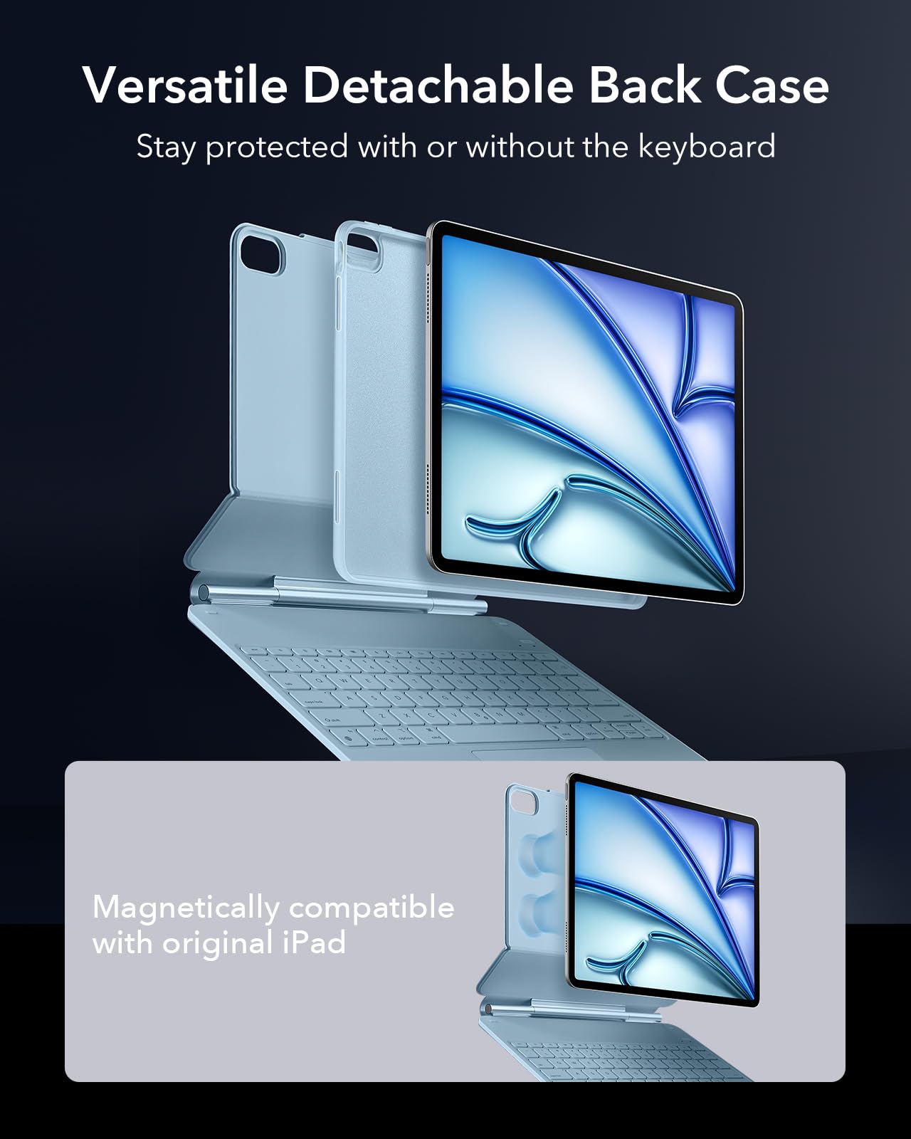 ESR iPad Air 13インチ M2/M3用マグナチックキーボード Amazon.com: ESR iPad Air 13 Inch Case Keyboard (M3/M2, 2025/2024