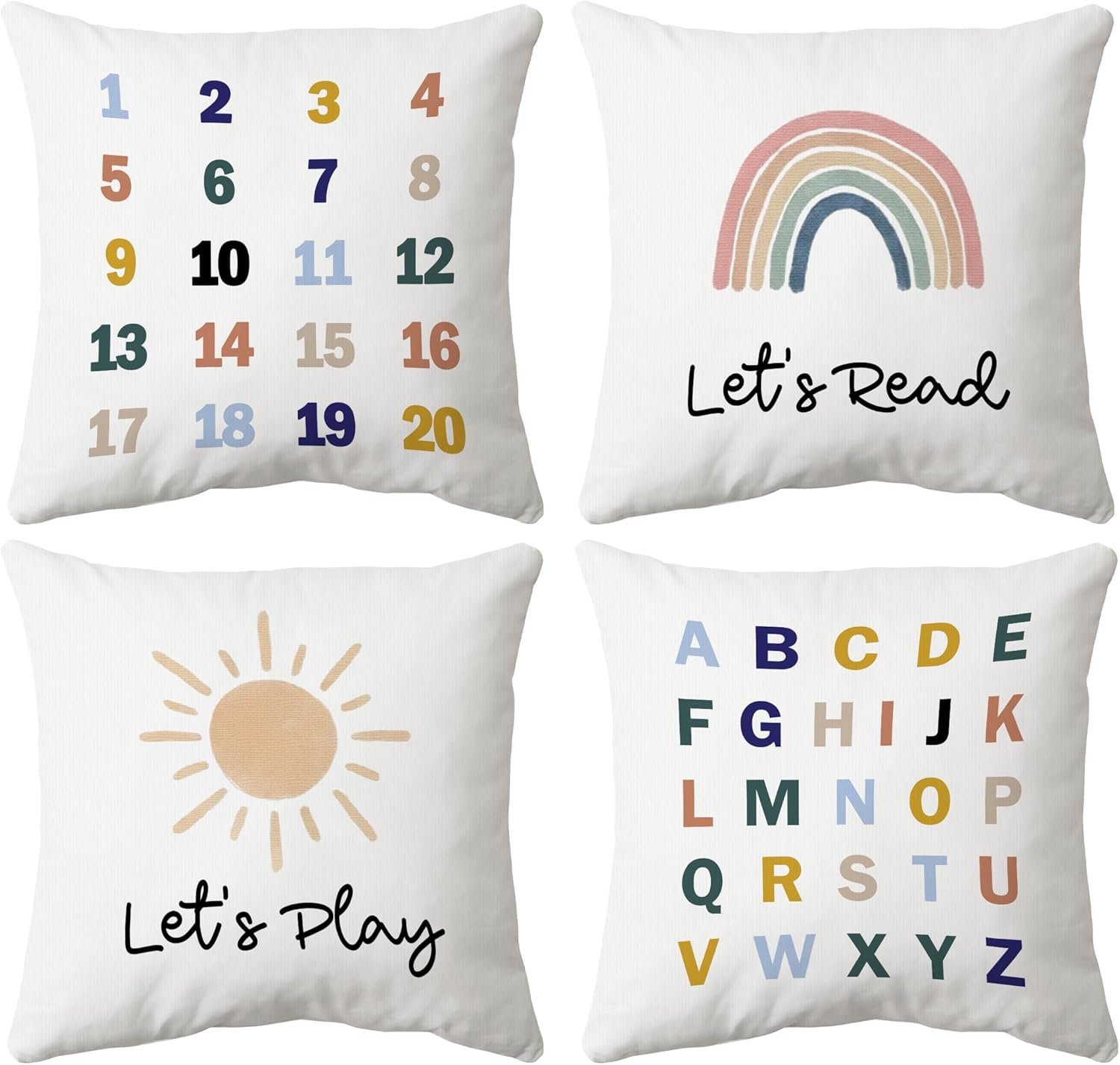 huester Boho Mental Health Pillow Covers 18x18, Therapy Office Decor, Growth Mindset Decorative Throw Pillow Cover Pillowcases for Classroom School Counselor Counseling Office Decor, Set of 4