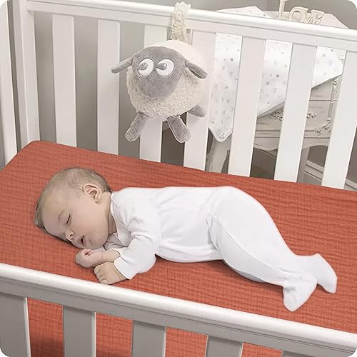 Miniatura 7 de Knirose Paquete de 2 sábanas de muselina de 52 x 28 pulgadas, para colchón de cuna para bebé, niñas y niños, 100% algodón, suaves, bohemias y