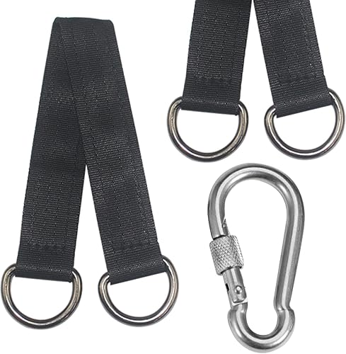 Miniatura 5 de Kit de correas colgantes para árbol negro con 4 mosquetones