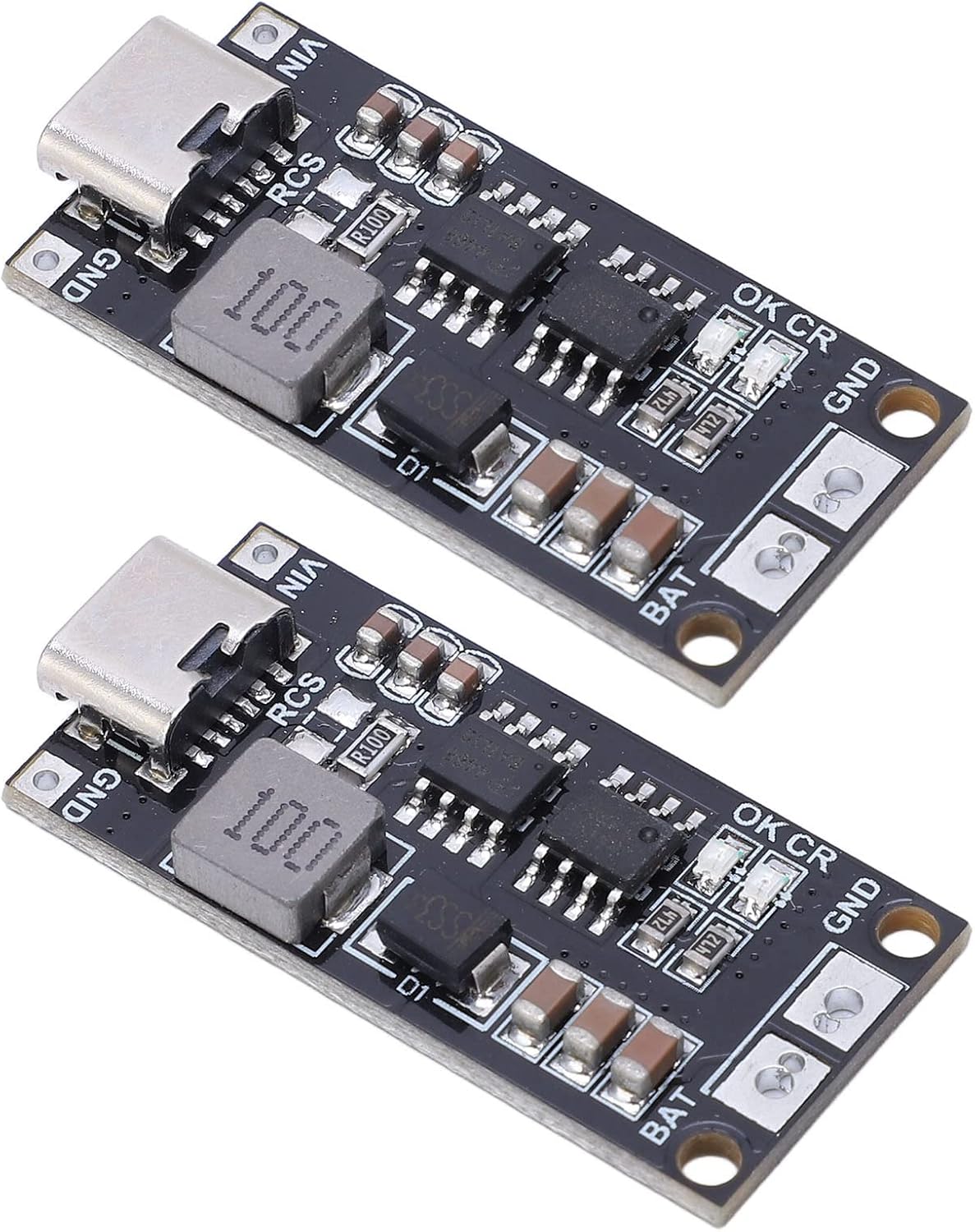 AMONIDA Moduł ładowarki Baterii Trwała Ochrona Przeciwprzepięciowa dla Hobbystów 2 szt. 2S Typ C do 8.4V moduł Baterii Litowej Boost (1A)