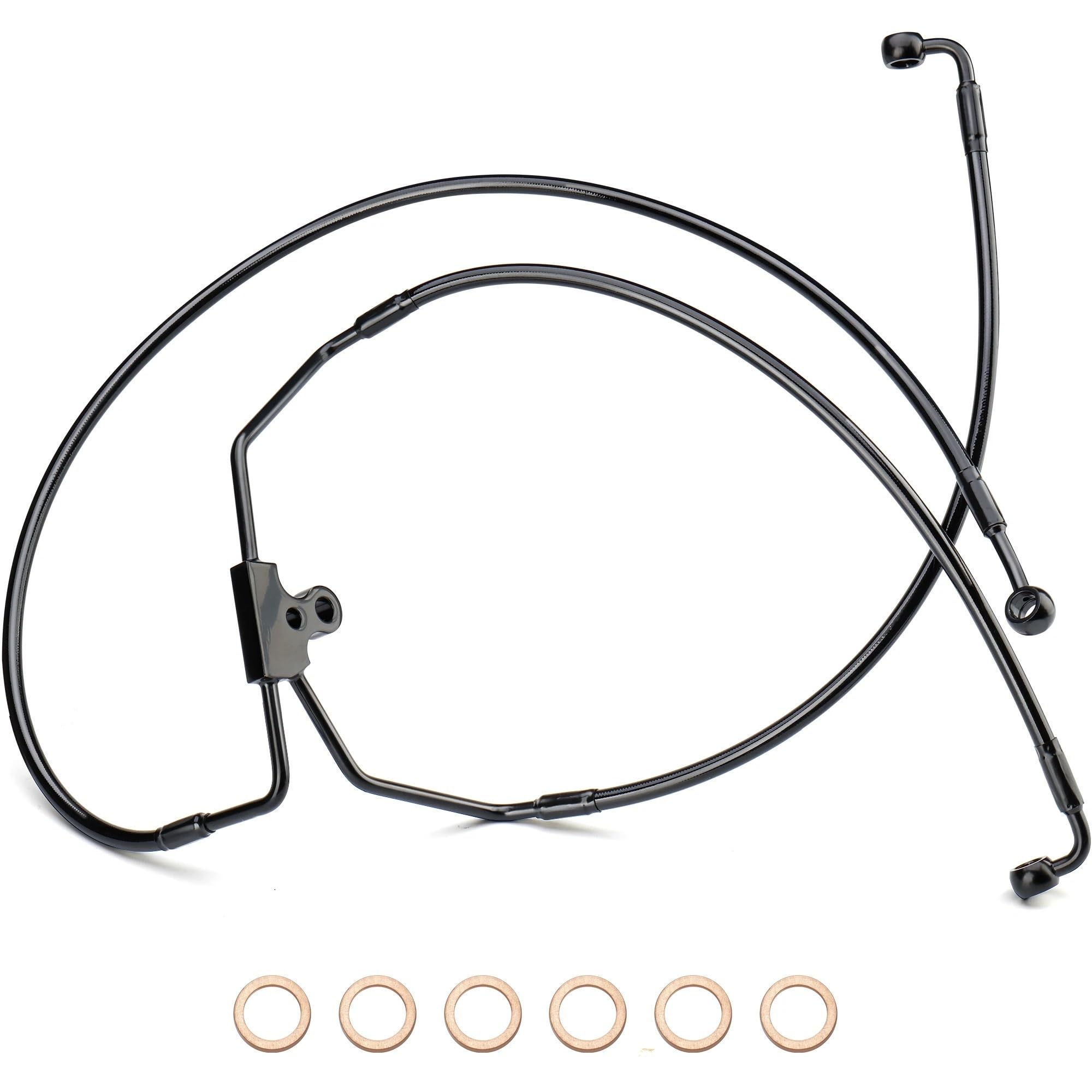Kable napędowe Do Touring Glide FLHX Electra FLHT Road 1996-2013 bez ABS Zestaw przewodów hamulcowych stali nierdzewnej Motocyklowe kable napędowe(16 inch Black)