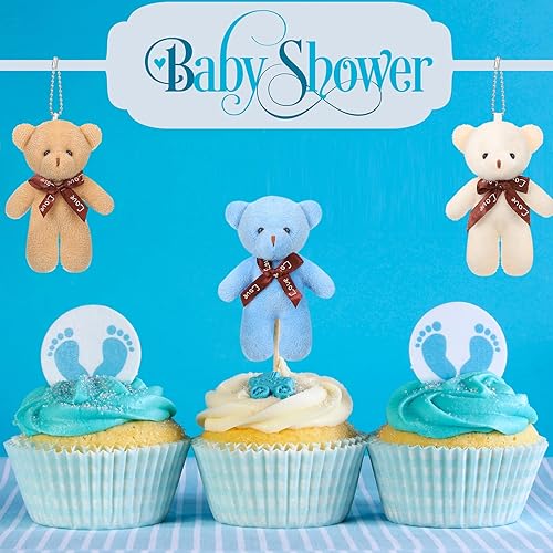 Miniatura 6 de Skylety 24 piezas de mini osos pequeños de 4.7 pulgadas, animales de peluche suaves a granel para llavero de bricolaje para graduación, cumpleaños,