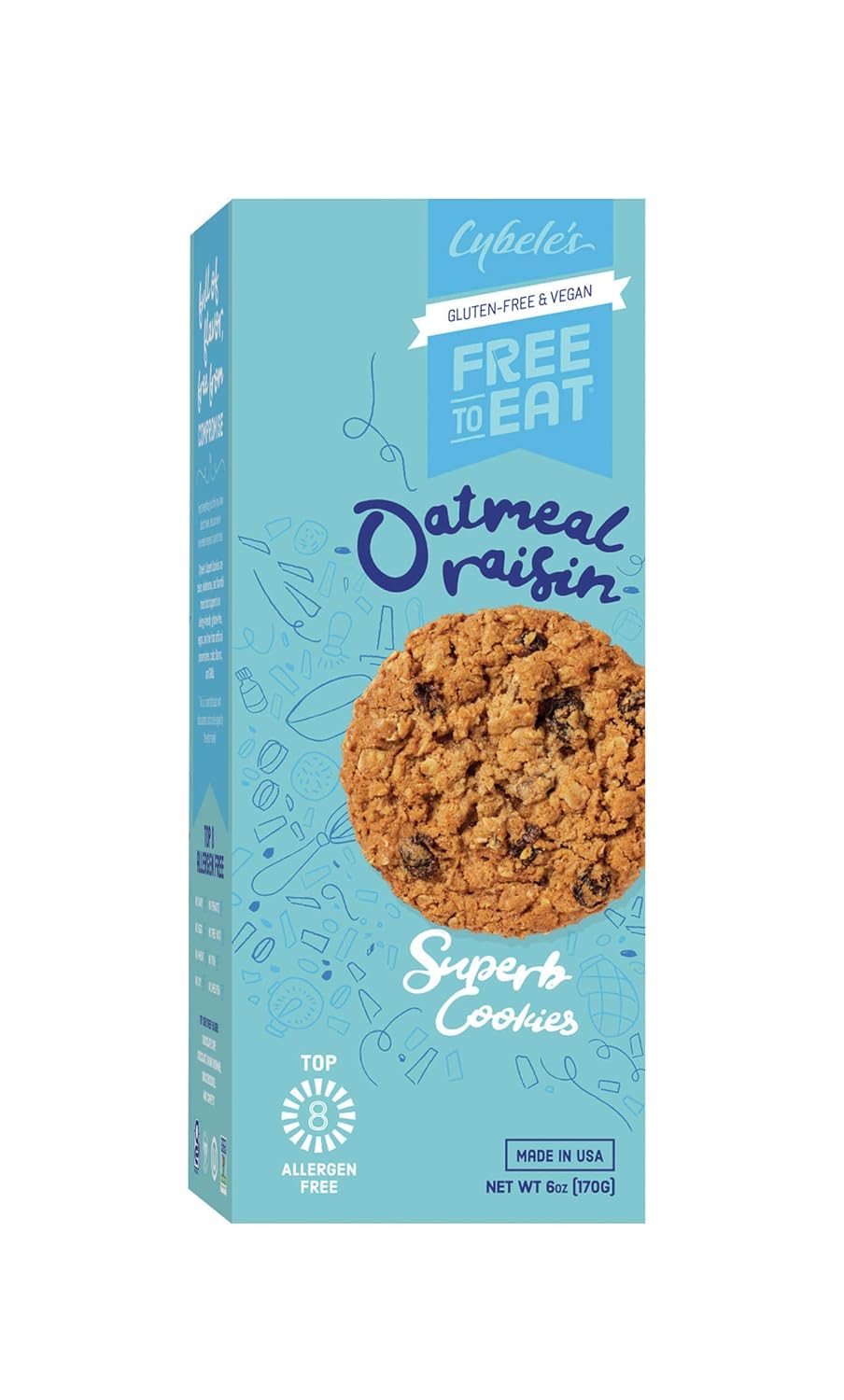 Cybele's Free to Eat , Oatmeal Raisin, 6 Ounce Box (Pack of 6)