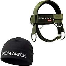Iron Neck , Versatile Neck Exerciser, Strengthener and Trainer with Adjustable Head and Chin Strap, Portable Head Harness for Weight Lifting, Home and Gym Use | Bundle with Iron Neck Skull Cap