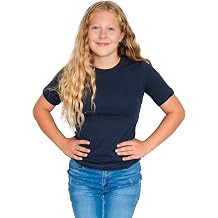 Fun and Function Sens-ational Hip Hugging Tee - Short Sleeve Compression Shirt for Boys & Girls - Sensory Compression Shirt for Kids & Teens - Navy - X-Small
