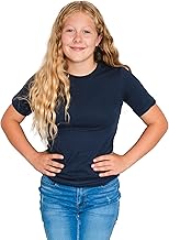 Fun and Function Sens-ational Hip Hugging Tee - Short Sleeve Compression Shirt for Boys & Girls - Sensory Compression Shirt for Kids & Teens - Navy - Medium