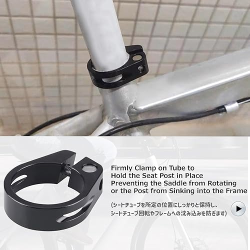 Miniatura 5 de Azarxis Abrazadera de poste de asiento de bicicleta de liberación rápida de aleación de aluminio para tija de sillín de bicicleta Clip de 1.126 in,