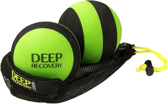Deep Recovery Deep Tissue Massage Balls for Yoga and Self Myofascial Release, Foam Trigger Point Balls for Mobility and Recovery, Feet, Back, Neck, Legs and Arms 2 Pack, Green