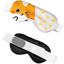 100% Silk Sleep Mask for Baby, Extra Wide Adjustable Velcro Strap, 100% Block Light, Travel Essential for Flight and Roadtrip. Cute Soft Breathable Kids Eye Masks for Sleep Aids (Apricot, X-Small)