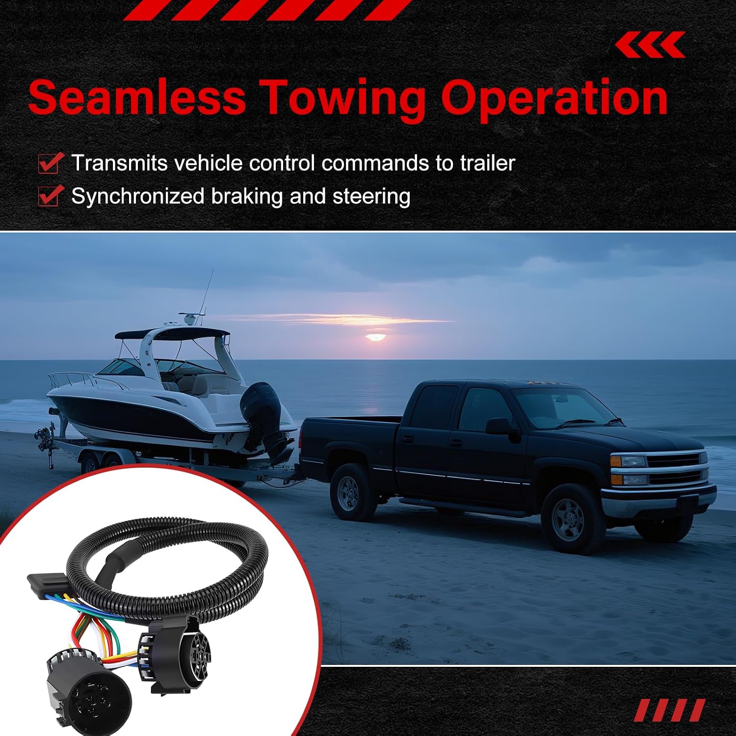 56584 Custom USCAR 5-Pin Trailer Wiring Harness for Installing LED Tailgate Light Bar with Reverse Lights