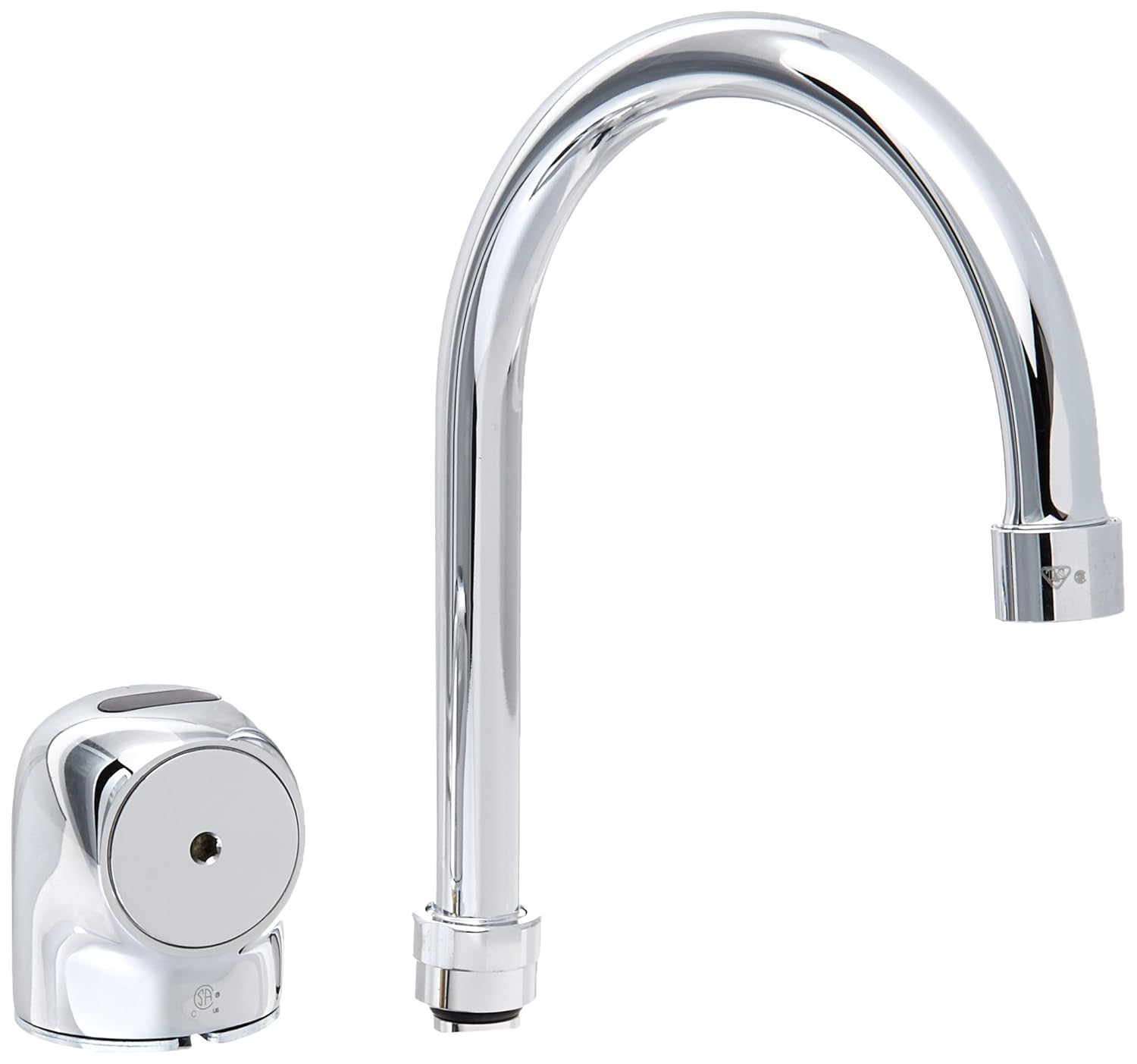 T&S Brass 5EF-1D-WG-TMV Wall Mount 6-3/8-Inch Spread Gooseneck Ac/Dc Control Module Equip Sensor Faucet