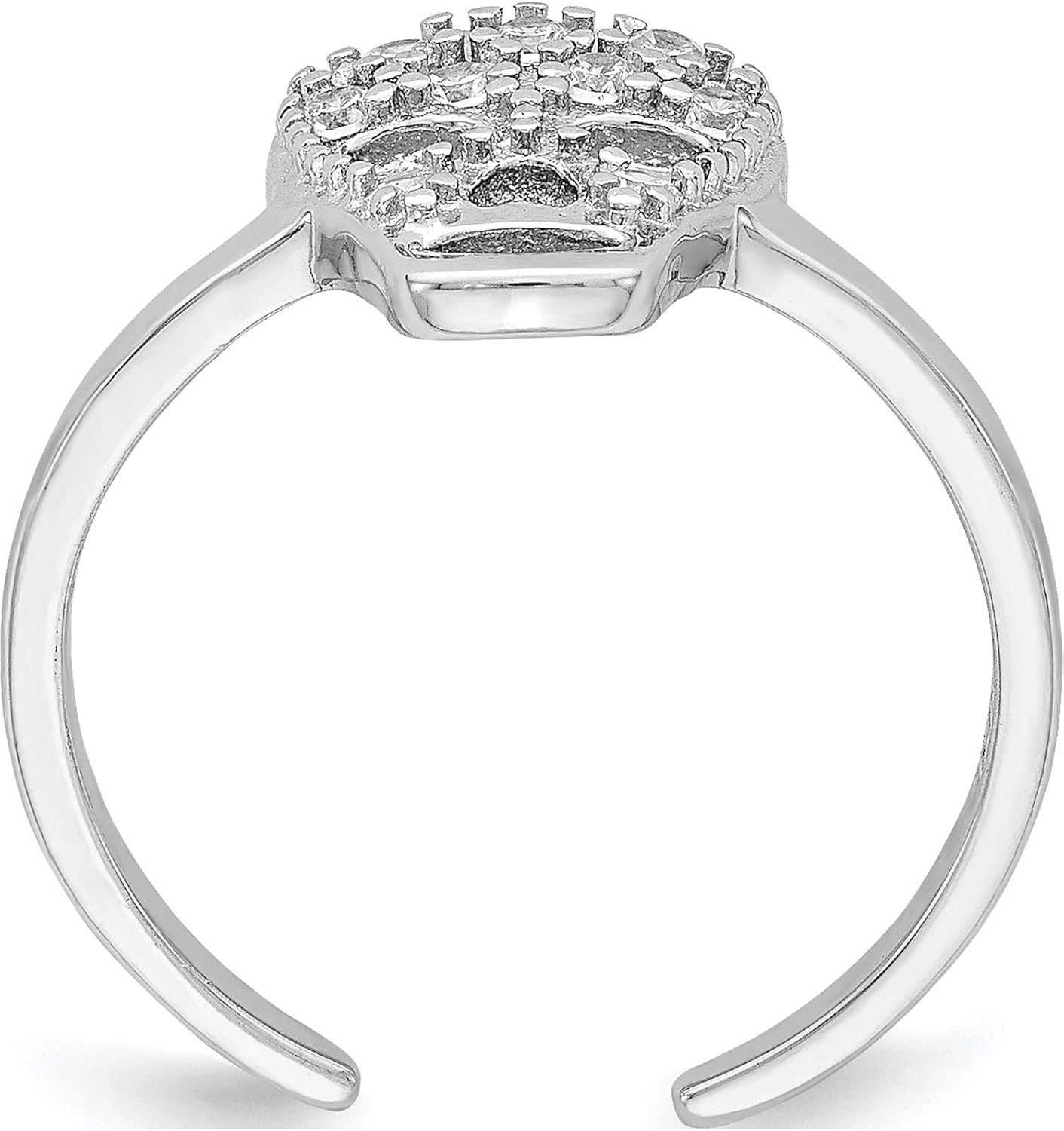 Sterling Silver Rhodium-Plated Cz Skull Toe Ring - Jewelry By Sweet Pea