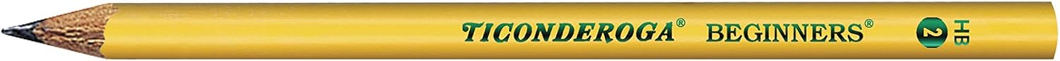 Ticonderoga - PPNE TICONDEROGA Beginner Primary Size Pencils, Wood-Cased #2 HB Soft Without Eraser, Yellow (13080) (Pack of 6, 72 Count Total)