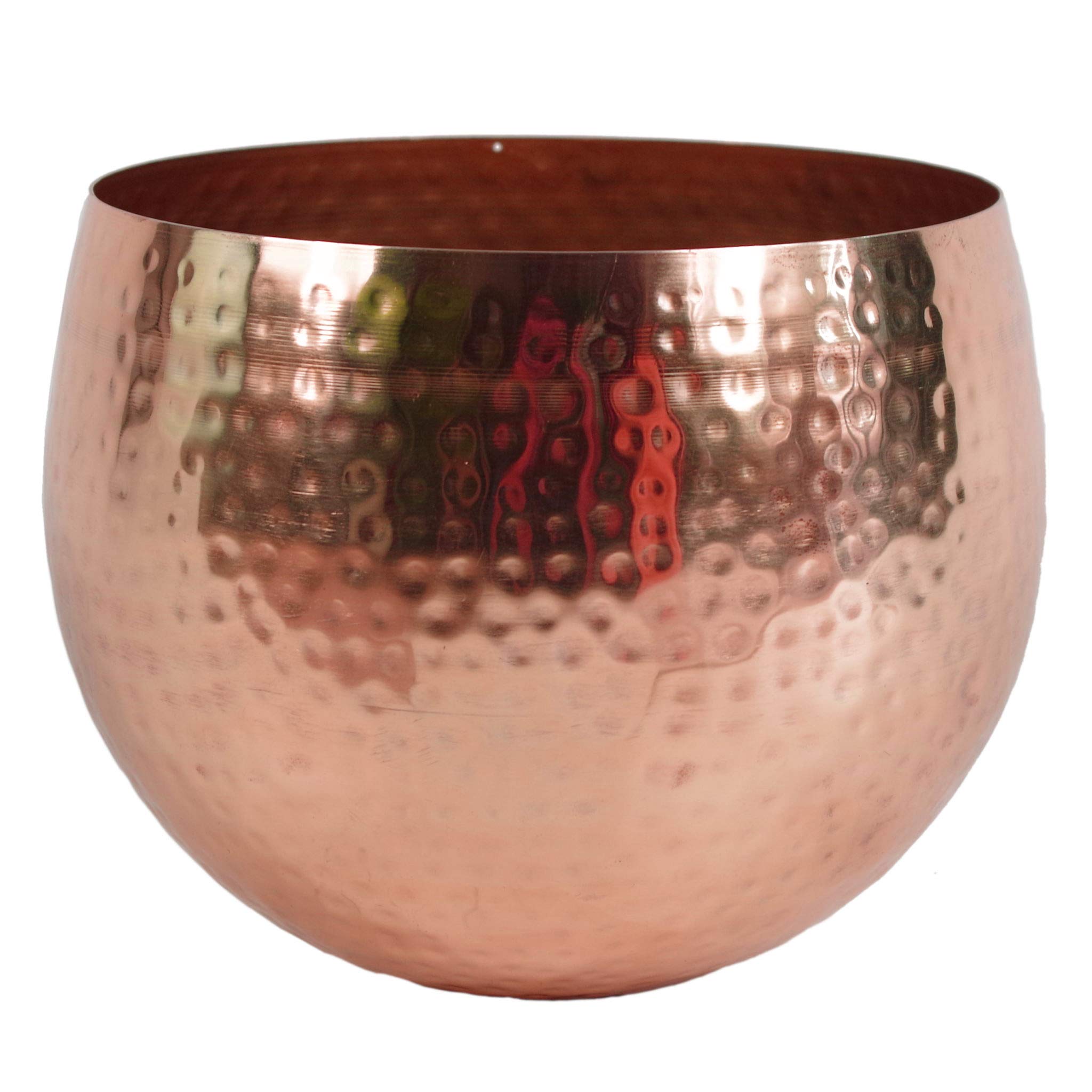 Leaf Large Straight Edge Hammered Metal Bowl, Copper, 22 x 18 cm, LEAF-7302B