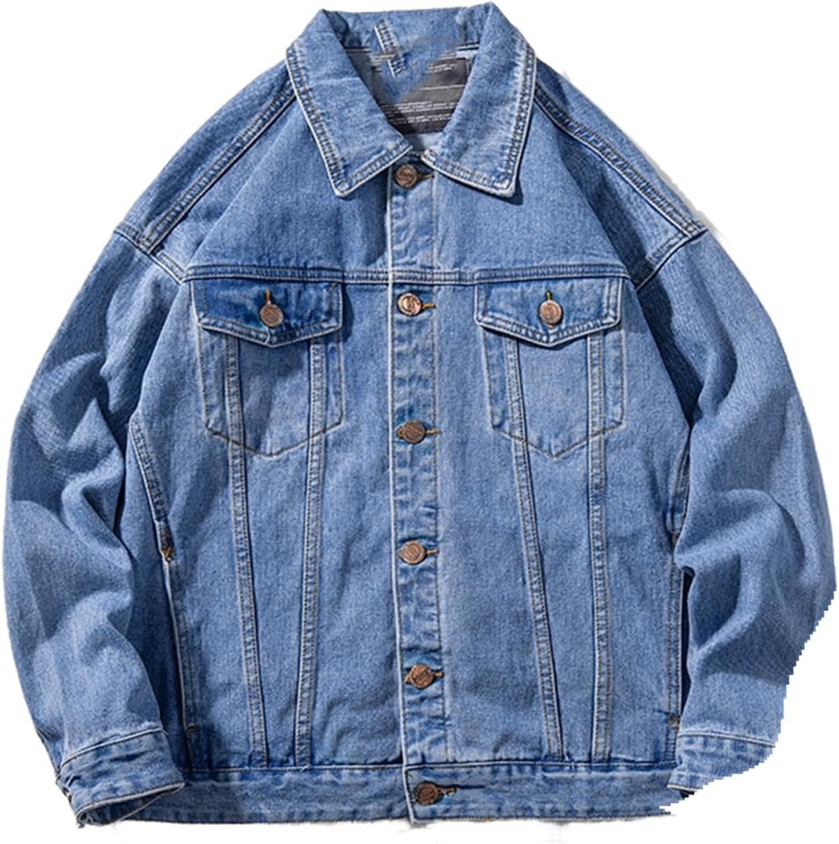Japanese Style Denim Jacket for Men, Autumn Loose Large Size Workwear Jacket for Men's Clothing