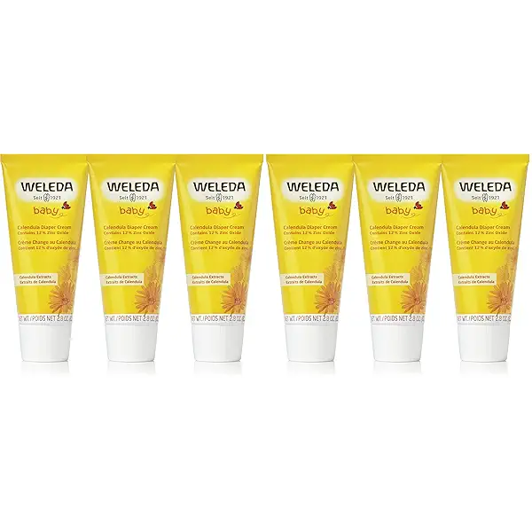 Weleda Baby Calendula Diaper Cream,2.8 Fluid Ounce,Plant Rich Protection with Calendula,Chamomile,Sweet Almond Oil,Lanolin and Zinc Oxide,(Pack of 6) 1