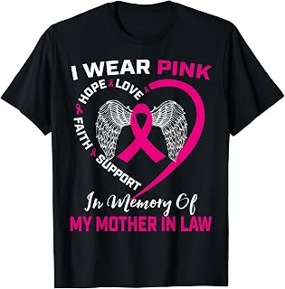 I Wear Pink In Memory Of My Mother In Law Breast Cancer T-Shirt