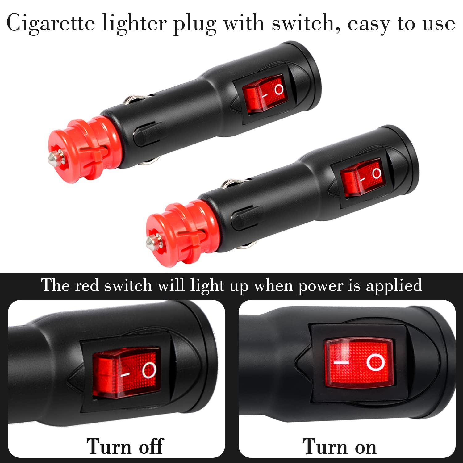 CarPlug4U – 4 Prese Accendisigari Universali 12V/24V Con Interruttore A Led E Fusibile 10A, Per Auto E Moto