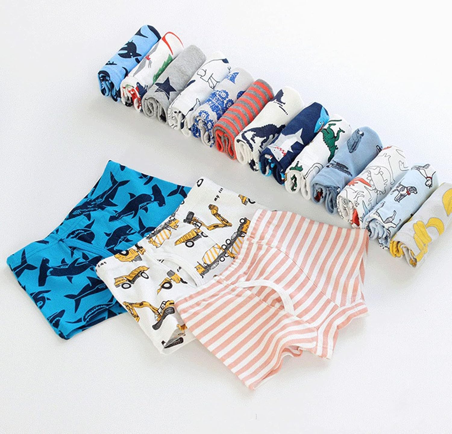 Kids Children Boys Underwear Cute Print Briefs Shorts Pants Cotton Underwear Trunks 3PCS Kids Boxers (Khaki, 5-6 Years)