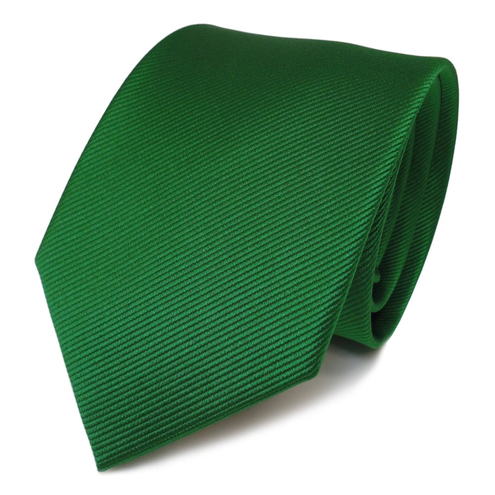 TigerTie Cravatta In Seta Verde Segnale – Tinta Unita Rips, 100% Seta, Lunghezza 150cm, Larghezza 8cm
