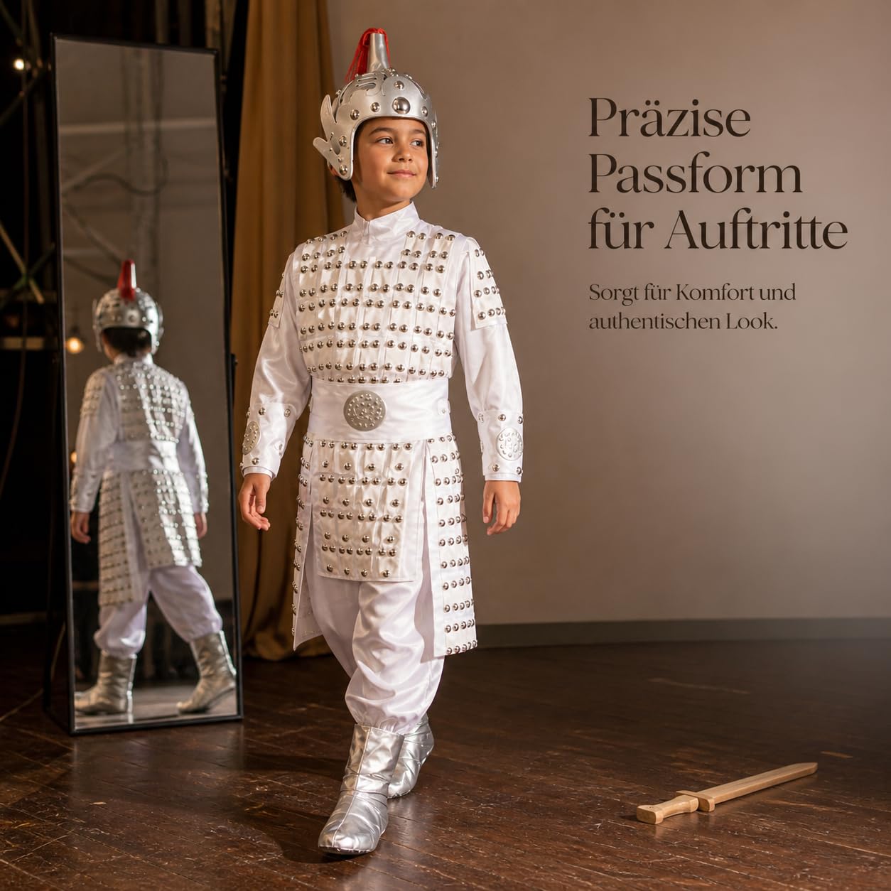 Costume da Generale Cinese Antico, Bianco, 110cm