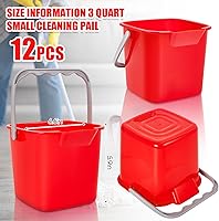 Vista 2 de Irenare 12 Piezas Cubos Desinfectantes de 3 Cuartos Balde de Limpieza Pequeño Detergente Cuadrado, Pico y Mango Cubos Utilitarios Desinfectantes