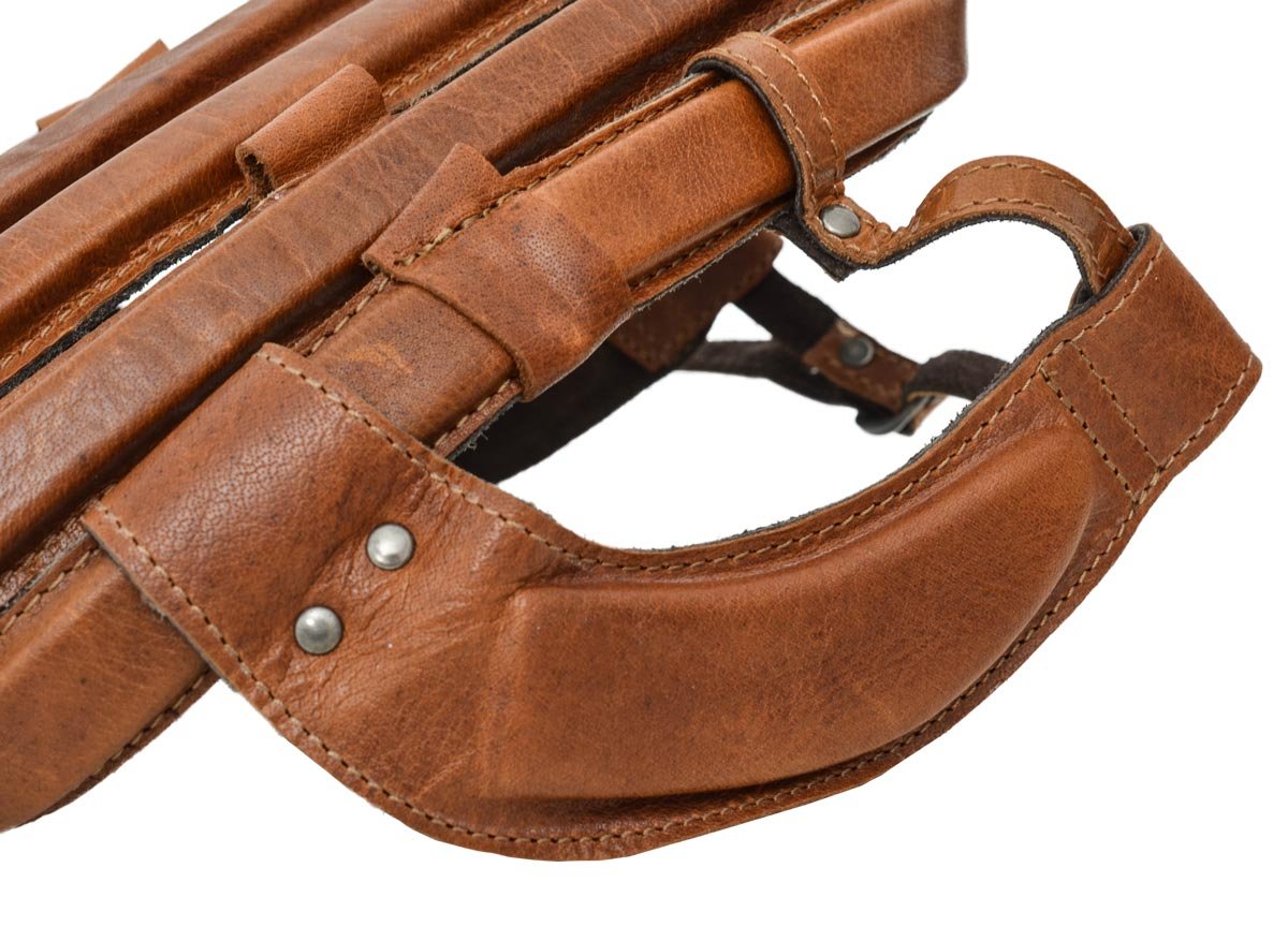 Gusti Accessorio per Bicicletta in Pelle - Jacques A. Design Retro Vintage in Pelle di Bufalo Marrone 56-57 cm