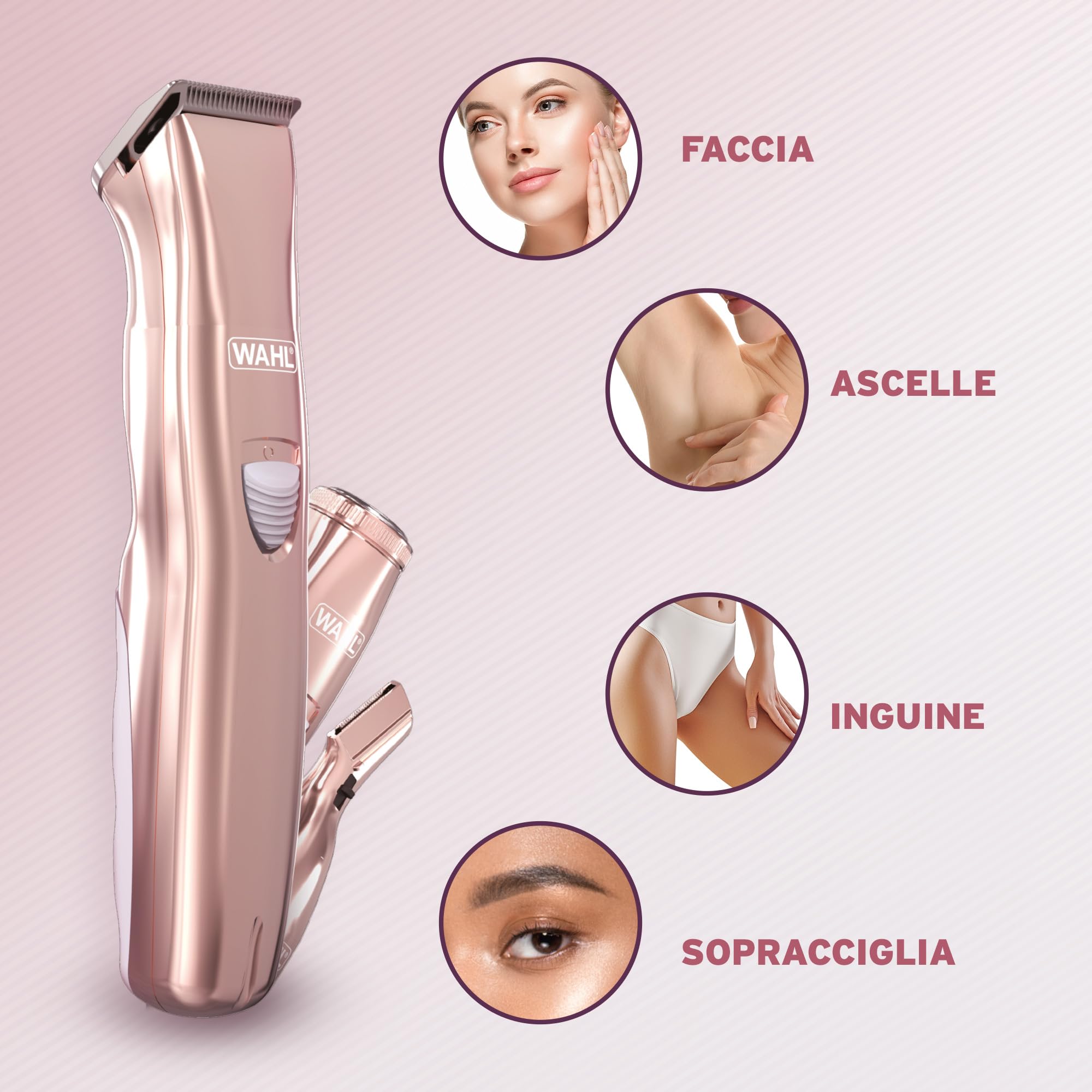 WAHL Ladies Face & Body Hair Remover, rasoio da donna, modellatore per sopracciglia, rasoio peli del viso da donna
