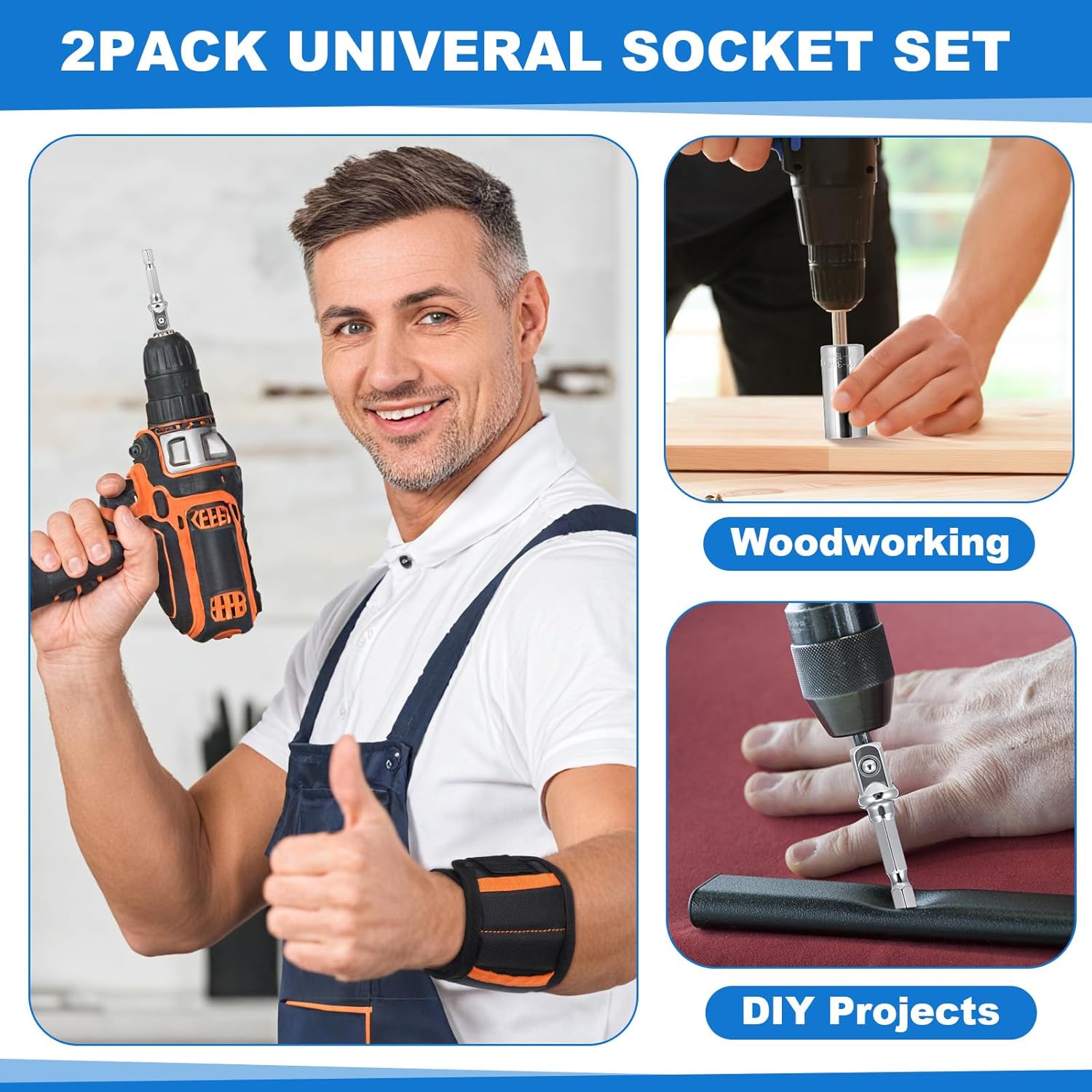 Honoson 15 Pcs Magnetic Telescoping Pickup Tool Set Socket Tools Magnetic Wristband Bluetooth Beanie Gloves Multitool Pen Gift Box Bag for Dad Husband Boyfriend Men Christmas Birthday Gifts