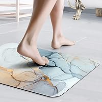 Vista 5 de Gibelle Alfombra de baño súper absorbente, de secado rápido, delgada, para debajo de la puerta, antideslizante, parte trasera de goma, para frente